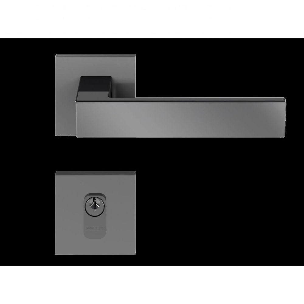 Fechadura em Zamac Beethoven ta Quadrada 55mm Grafite Polido Pado