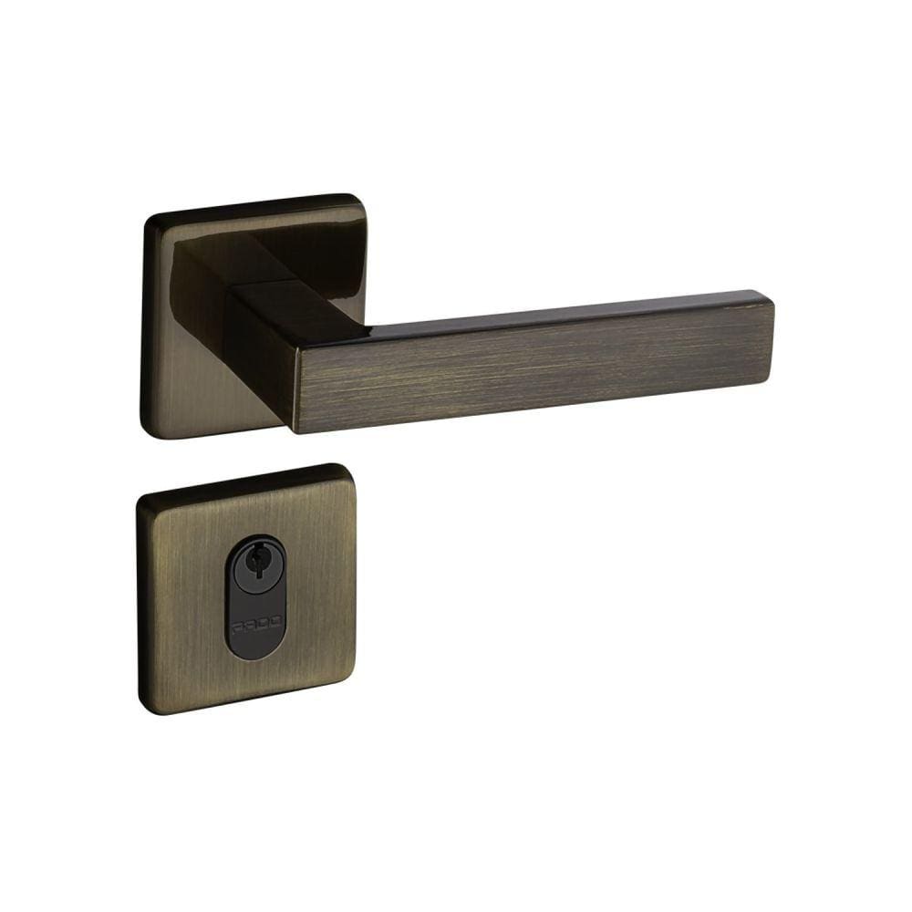 Fechadura 409 Roseta Quadrada Máquina 55 Bronze Oxidado Externa Pado