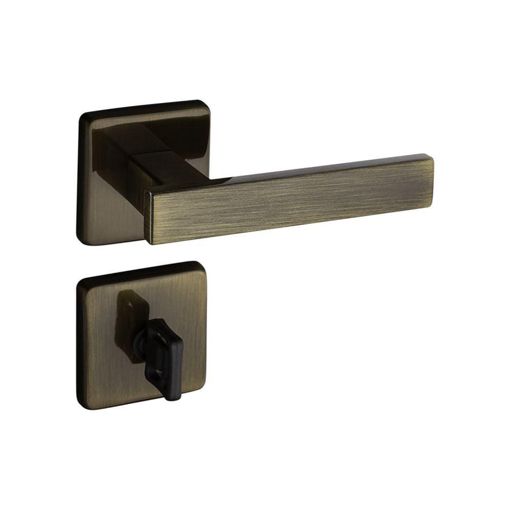 Fechadura 408 Roseta Quadrada Máquina 55 Bronze Oxidado Para Banheiro Pado