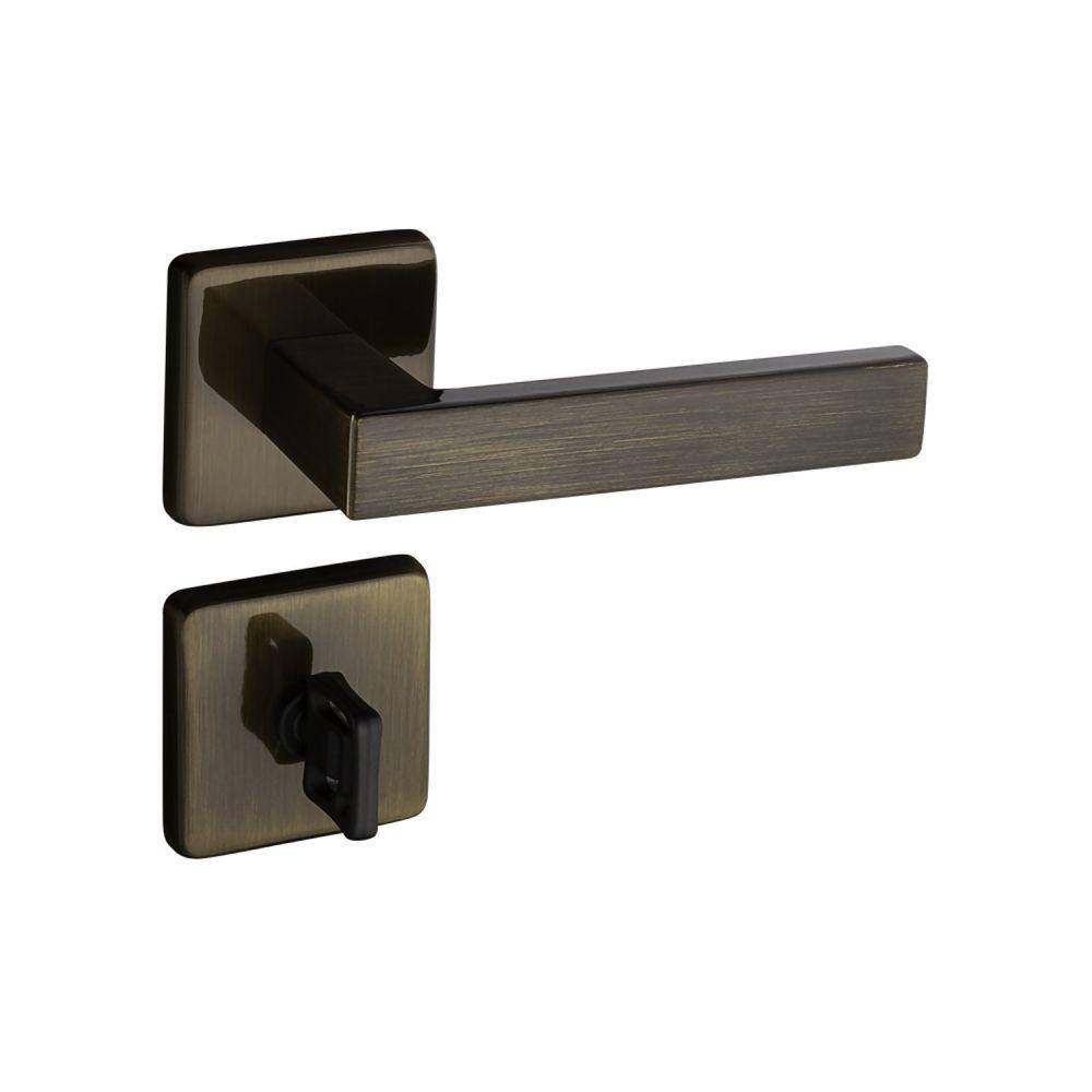 Fechadura 409 Roseta Quadrada Máquina 55 Bronze Oxidado Para Banheiro Pado