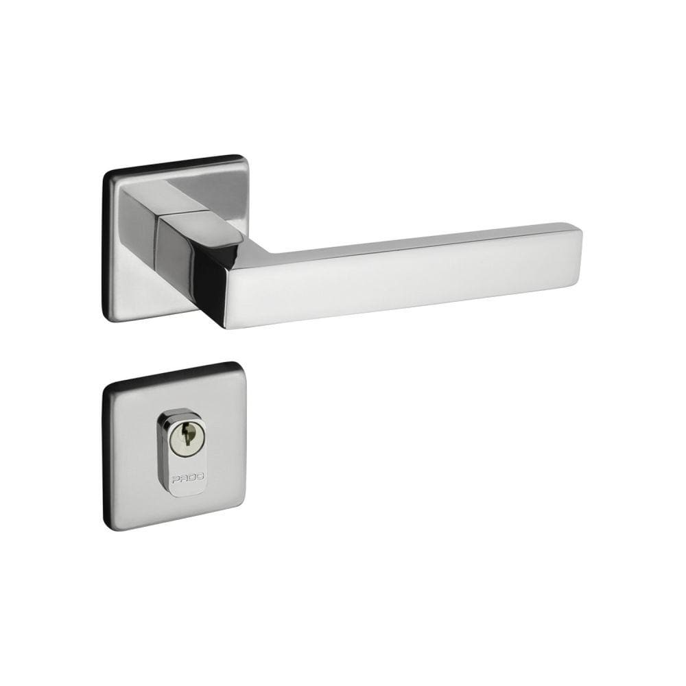 Fechadura Inox Polido Roseta Quadrada 940-55 Barra Externa Pado