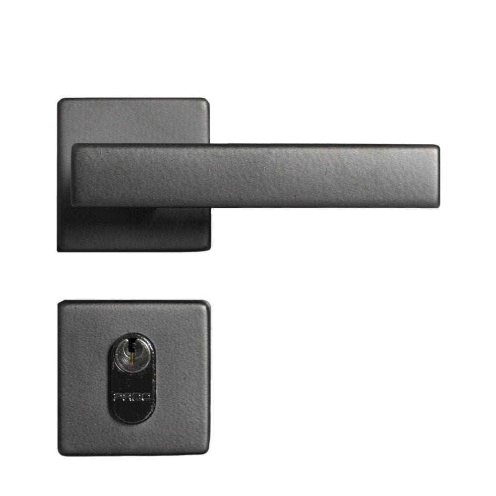 Fechadura 408 Roseta Quadrada Máquina Preto Externa Pado