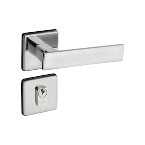 Fechadura Quadra Roseta Quadrada Máquina 55mm Cromado Externo Pado