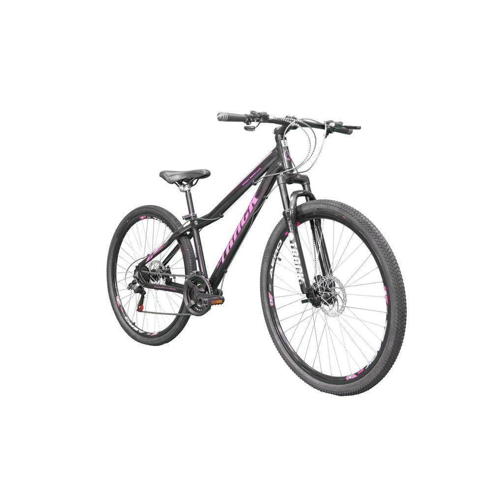 Bicicleta Kira 29 Mountain Bike Aro 29 Freio à Disco 21 Velocidades TK3 Track Bikes Preto/Pink
