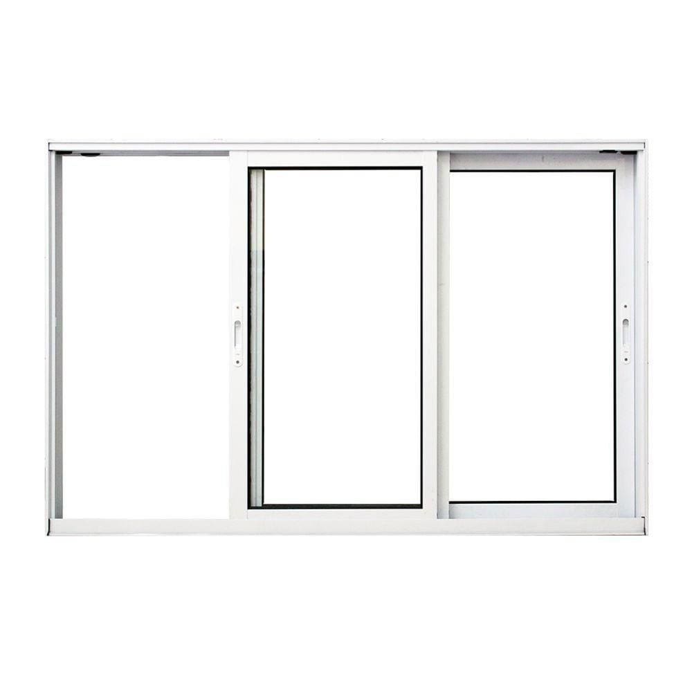 Janela de Alumínio Correr 120x150cm 3 Folhas Magnum Atlantica Branca