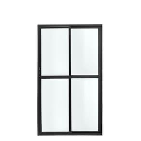 Porta de Alumínio Correr 210x200cm 2 Folhas Atlântica Preto