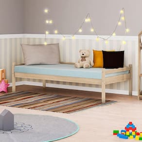 Cama Solteiro em Madeira Maciça Reversível Casatema Marroml