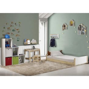 Cama Infantil Montessoriana Reversível Galante Casatema Marrom/Branco