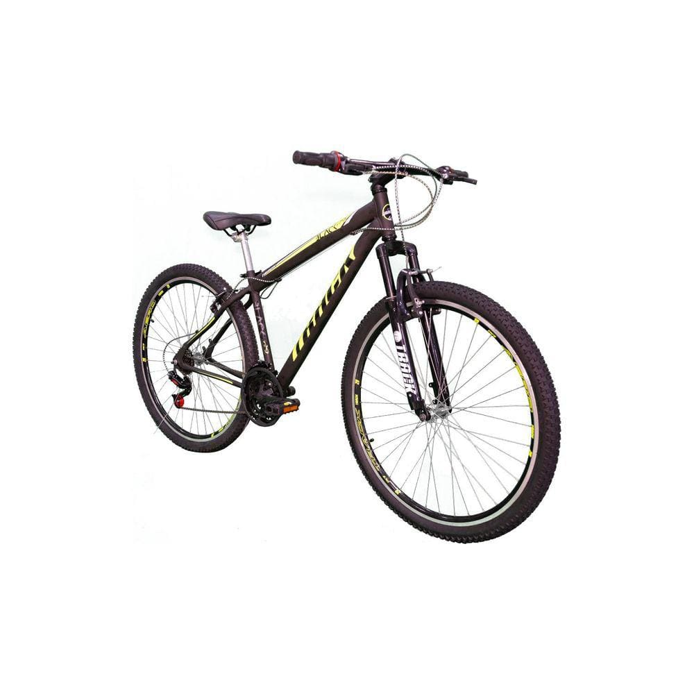 Bicicleta A29 Black MTB 21V com Suspensão Dianteira TK3 Track Preto/Amarela