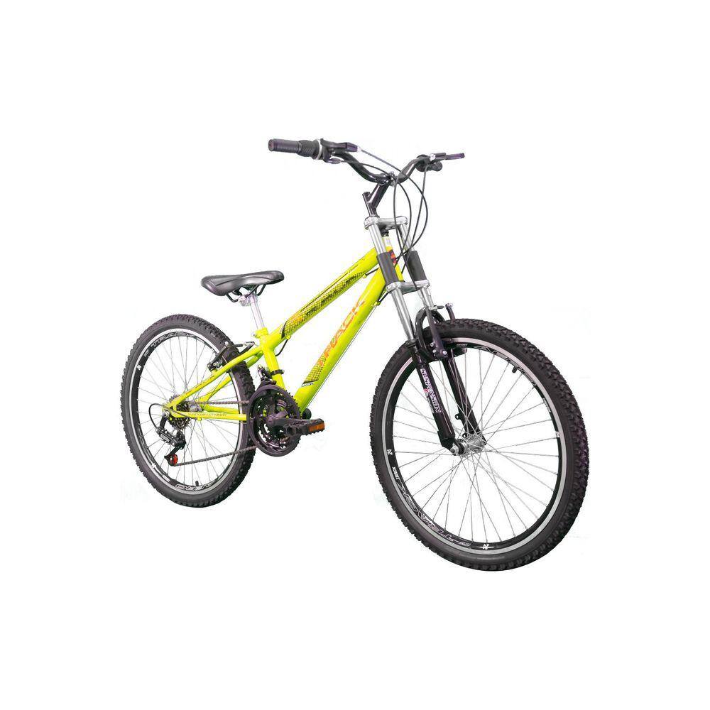 Bicicleta A24 Dragon Fire 21v com Suspensão Dianteira TK3 Track Amarelo Neon