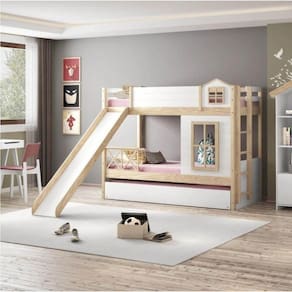 Treliche Infantil Garden Janela e Escorrega Casatema Marroml/Branco