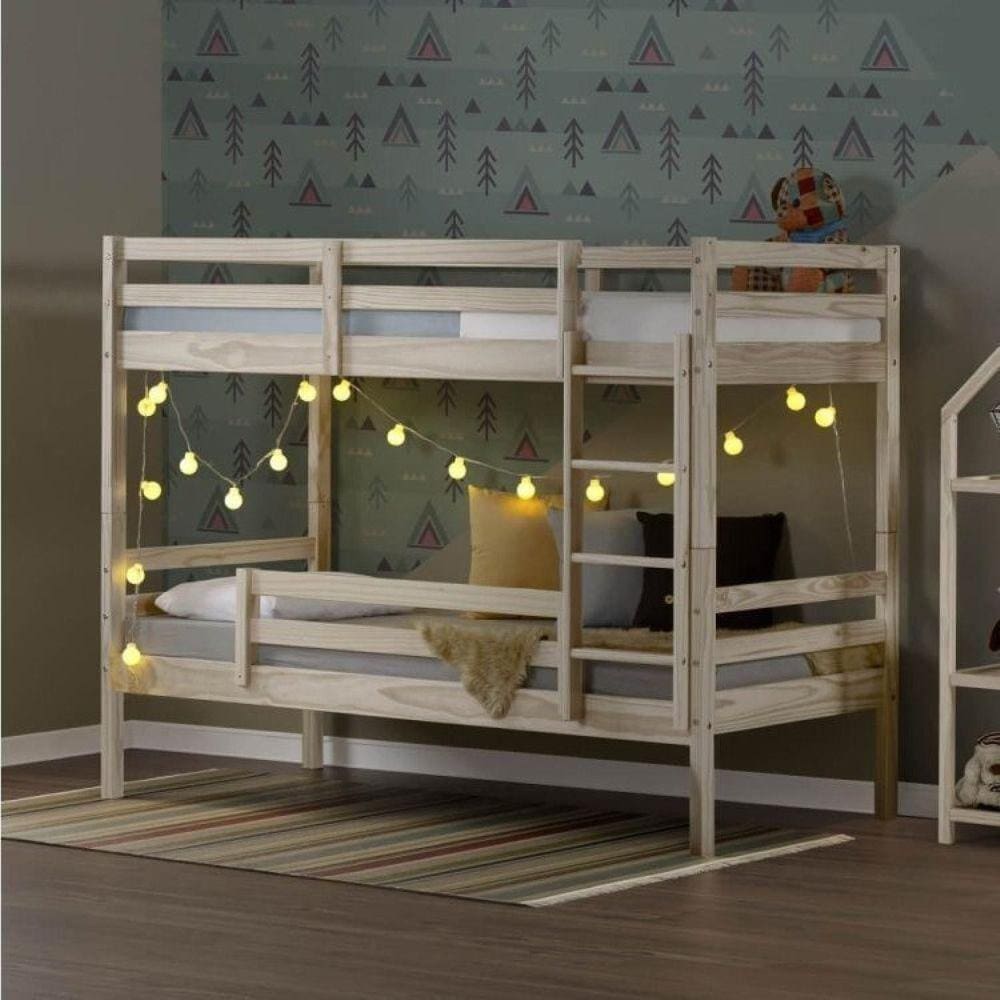 Beliche Teen Play com Grade de Proteção em Madeira Maciça Casatema Marroml