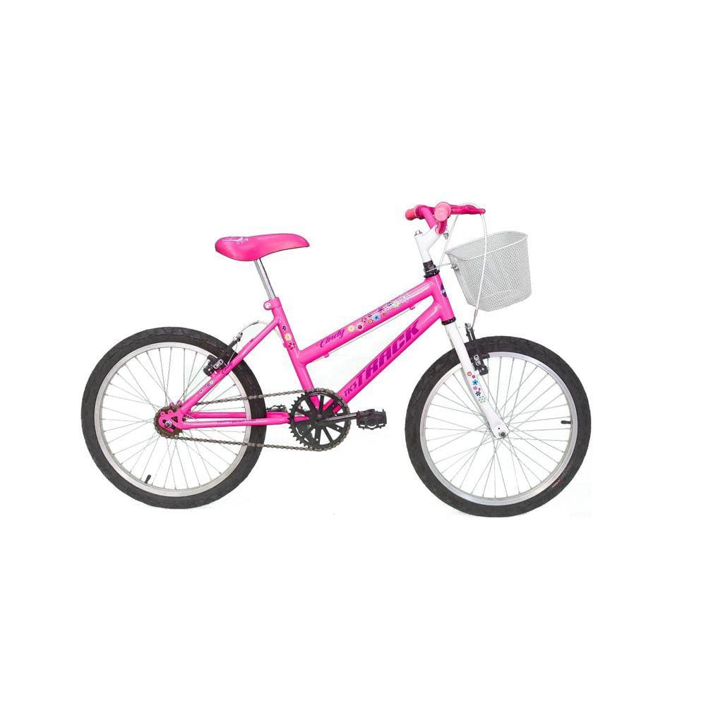 Bicicleta A20 Cindy com Cesta TK3 Track Rosa/Branco