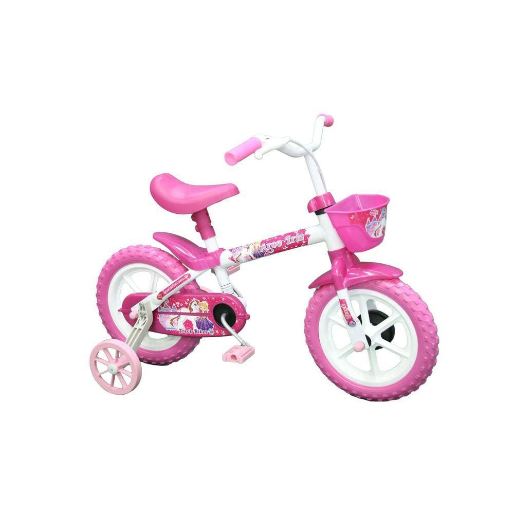 Bicicleta Infantil Arco Íris A12 TK3 Track Branco/Rosa