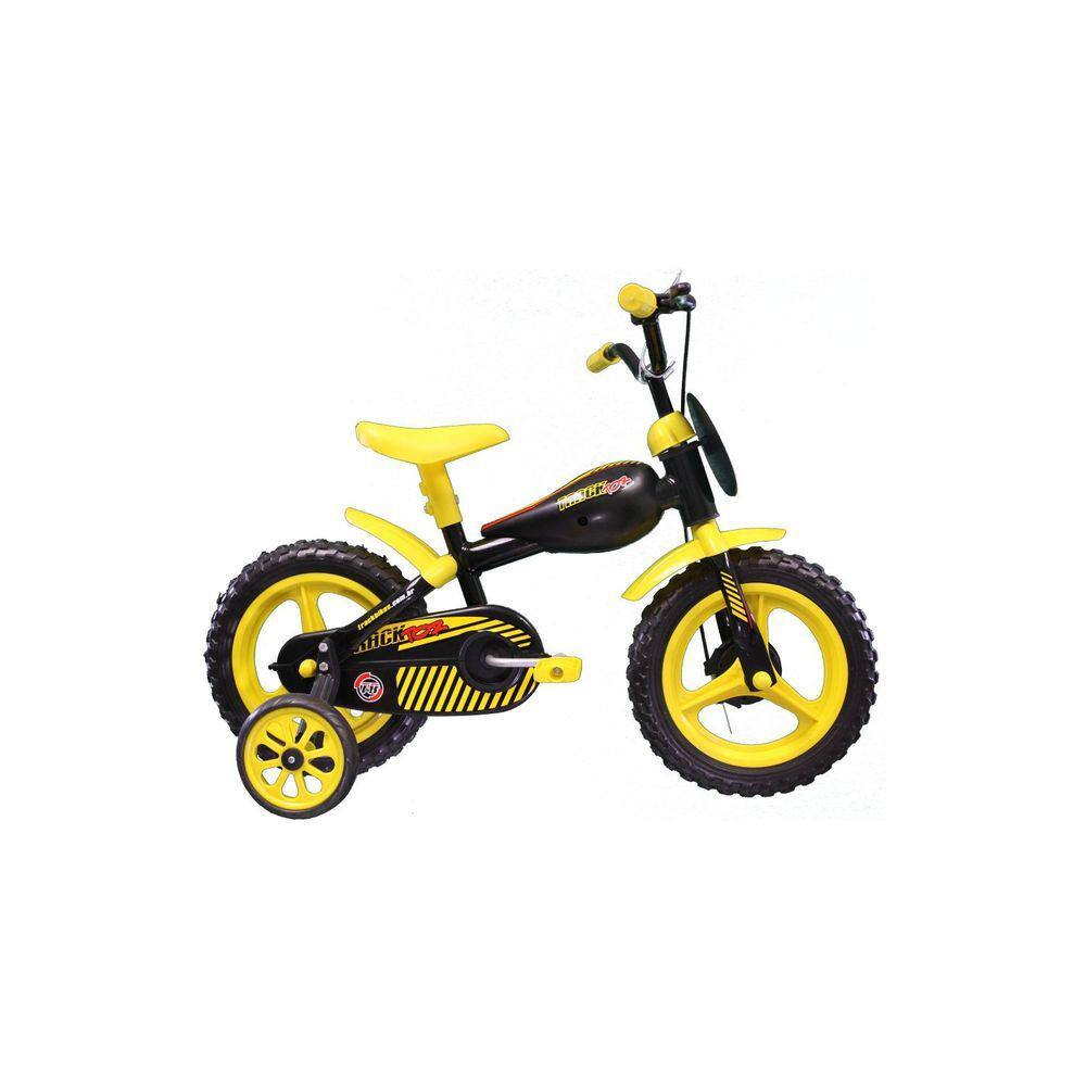 Bicicleta Infantil A12 Tracktor com Tanaquinho TK3 Track Preto/Amarelo