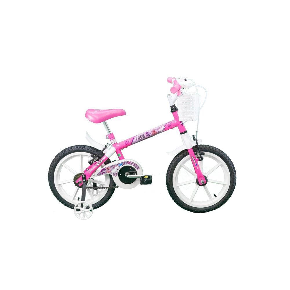 Bicicleta Infantil Pink A16 com Cesta TK3 Track Rosa/Branco