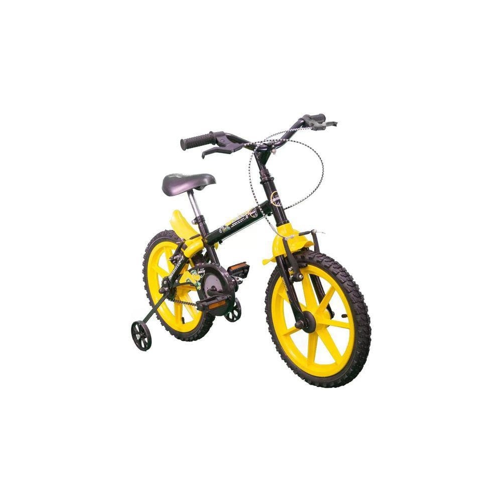 Bicicleta Infantil Dino A16 TK3 Track Preto/Amarelo