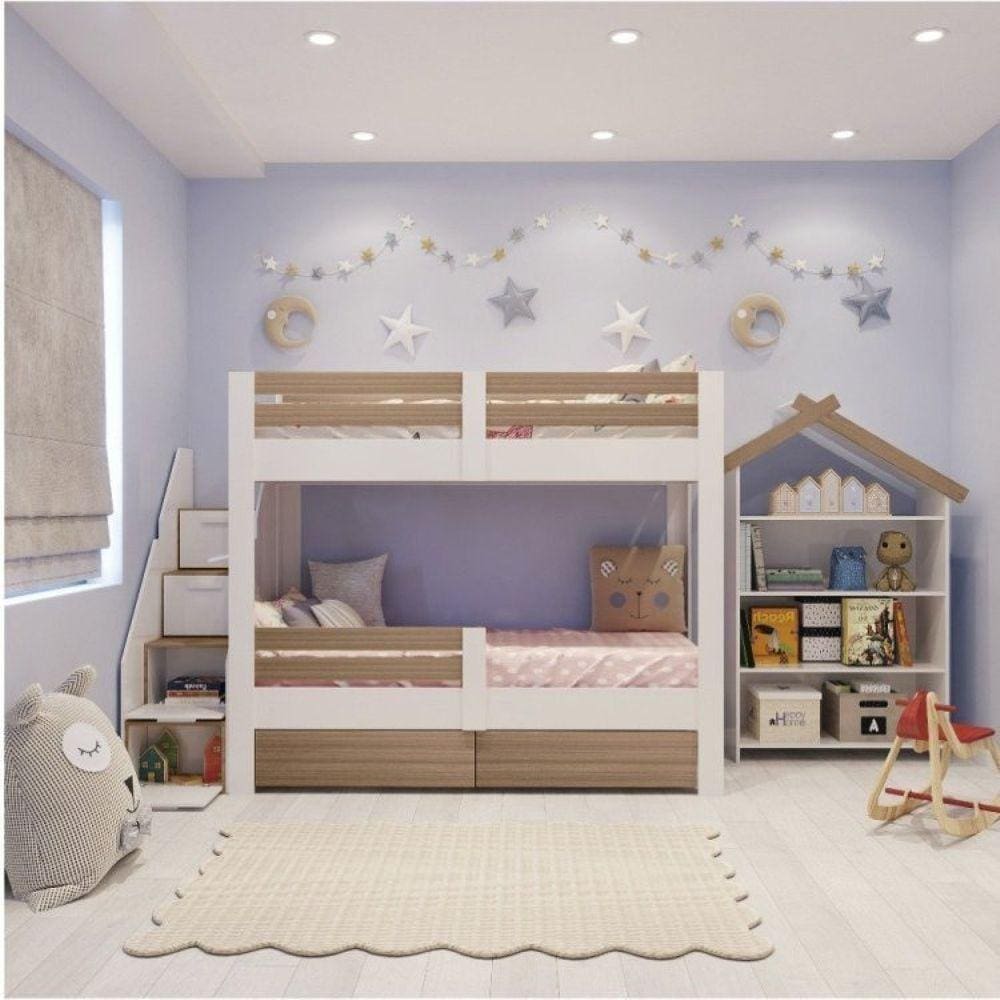 Beliche Infantil Star Plus com Grade de Proteção Casatema Branco/Montana
