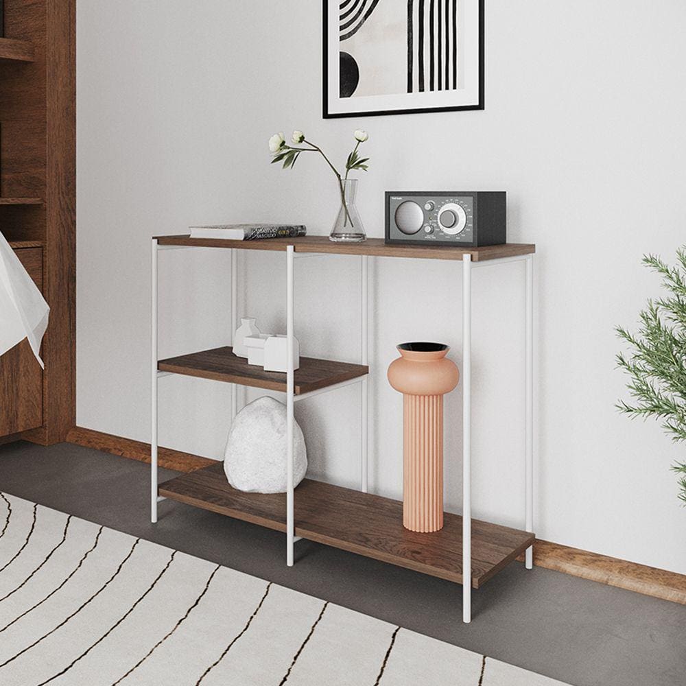 Aparador Industrial Artesania Branco e Cimbuia 95cm
