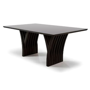 Mesa Yady 160 Vidro Off White Acabamento Tabaco