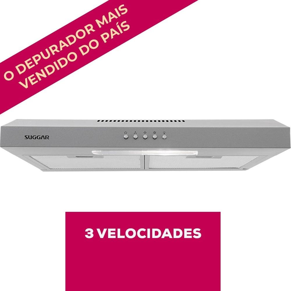 Depurador e Exaustor de ar Slim 60 Cm Prata Suggar