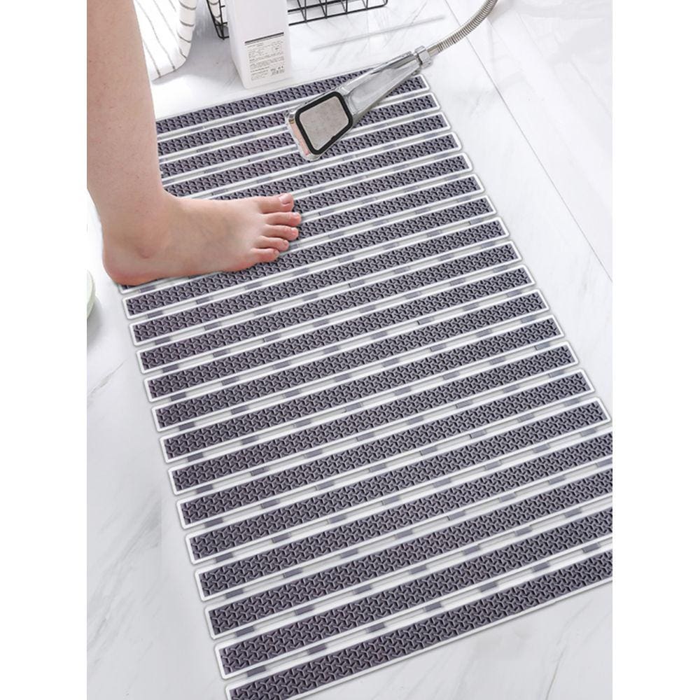 Tapete Estilo Esteira Antiderrapante Com Ventosas Para Banheiro 69x38cm