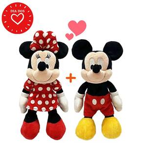 Pelúcias Disney Mickey e Minnie 20cm Colecionável Fun