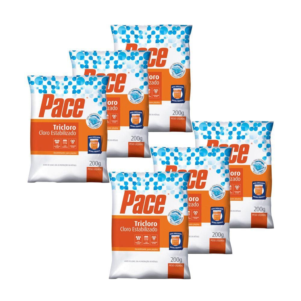 Kit 6 Pastilhas Cloro Pace Tricloro 90%