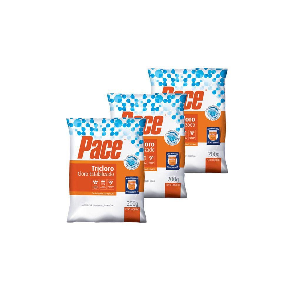 Kit 3 Pastilhas Cloro Pace Tricloro 90%