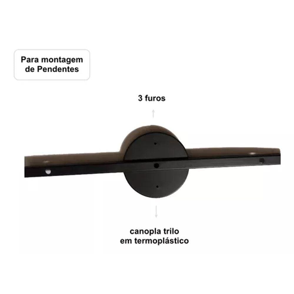 Canopla Para Trilho Termoplástico 3 Furos