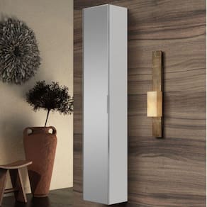 Armário de 3 Portas Vertical Espelhado Bumi Branco Espelhado