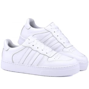 Tênis Feminino Casual Couro Cano Curto Cadarço Moda Mr. Gutt