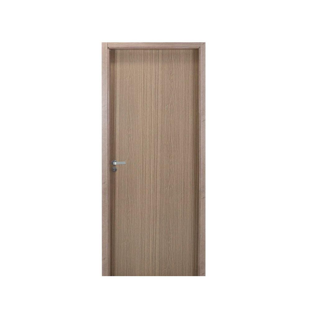 Kit Porta de Madeira Lisa 215x84cm com Batente de MDF Ultra 10cm Melamínica MGM Branco