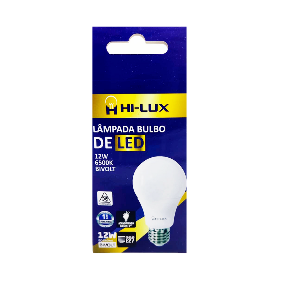 Kit C/30Lampada Bulbo De Led 12W 6500K E27 Branco Frio