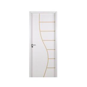 Kit Porta de Madeira Decorada 215x64cm com Batente de MDF Ultra 10cm Cantareira MGM Mogno