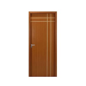 Kit Porta de Madeira Decorada 215x84cm com Batente de MDF Ultra 10cm Mantiqueira MGM Mogno