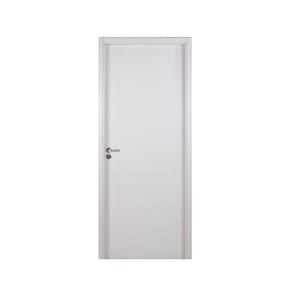 Kit Porta de Madeira Lisa 215x84cm com Batente de MDF Ultra 07cm Melamínico MGM Branco