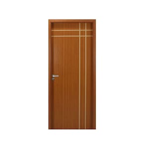Kit Porta de Madeira Decorada 215x84cm com Batente de MDF Ultra 10cm Mantiqueira MGM Mogno