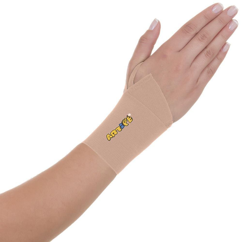 Munhequeira De Pulso Tendinite Academia Esporte Elástica 6cm Bege Artipé