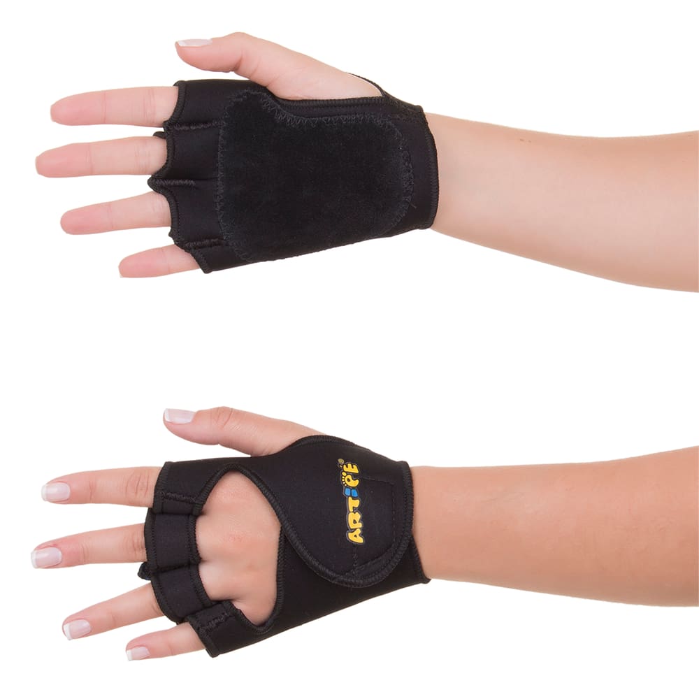 Luvas Para Musculação Neoprene Palma De Couro Preto Artipé