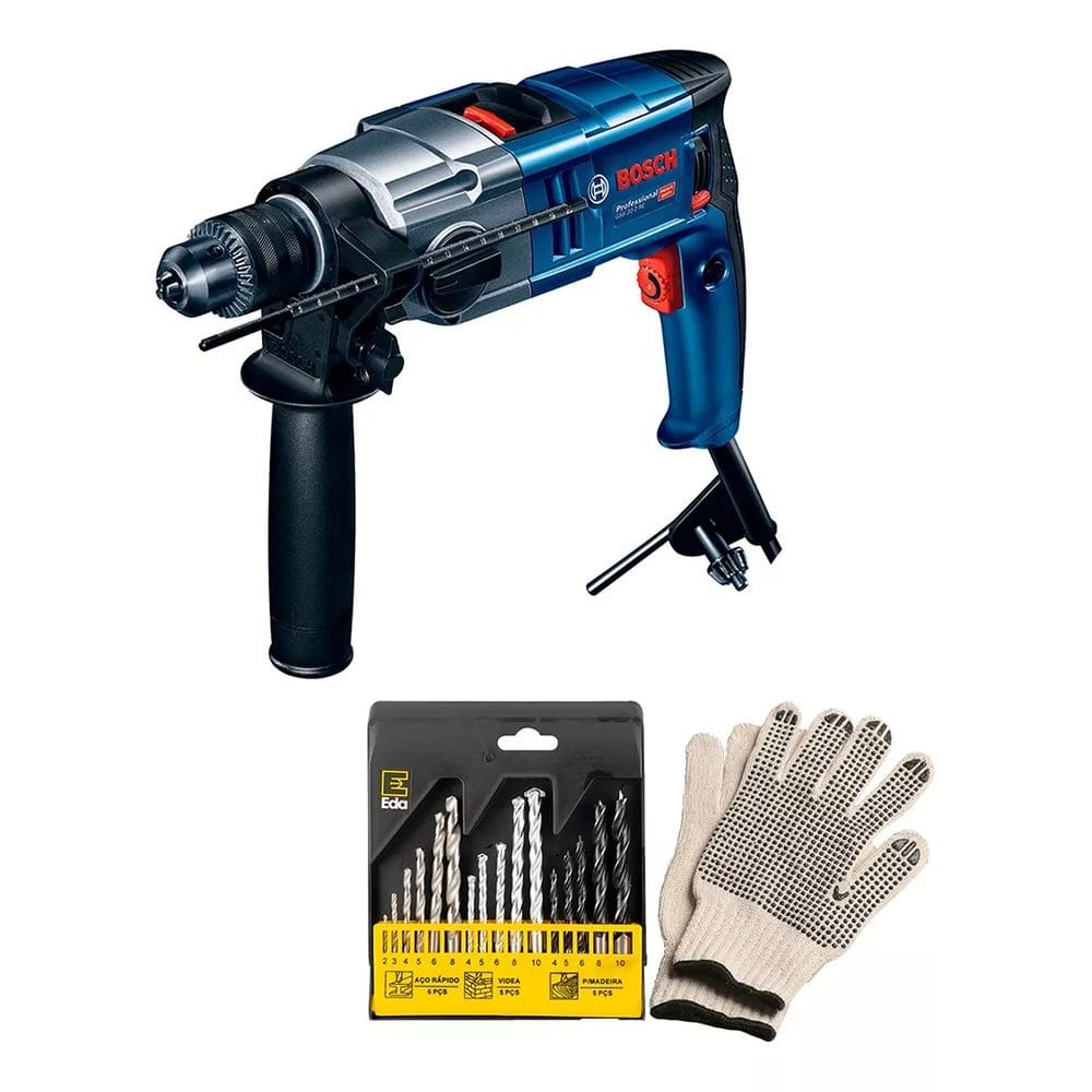 Furadeira Impacto Profissional Bosch Gsb 20-2 Re 870w 220v + Acessórios