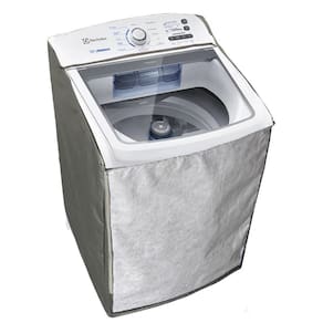 Capa Maquina de Lavar Electrolux Led 13 14kg Ziper Transparente Cinza