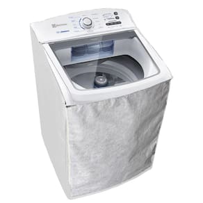 Capa Maquina de Lavar Electrolux Led 13 14kg Ziper Transparente Branca