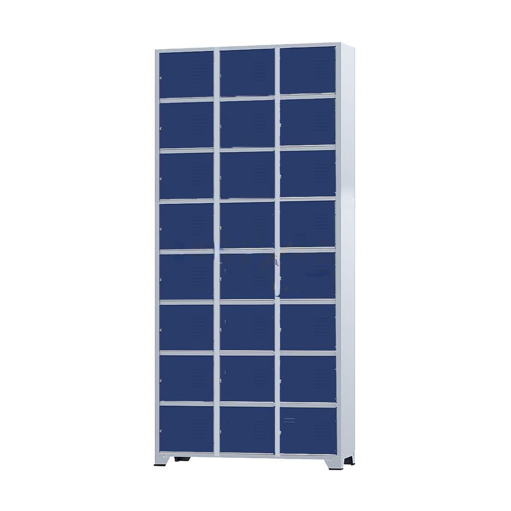 Armário Roupeiro De Aço 24 Portas Para Vestiário Academia Locker Azul Marinho