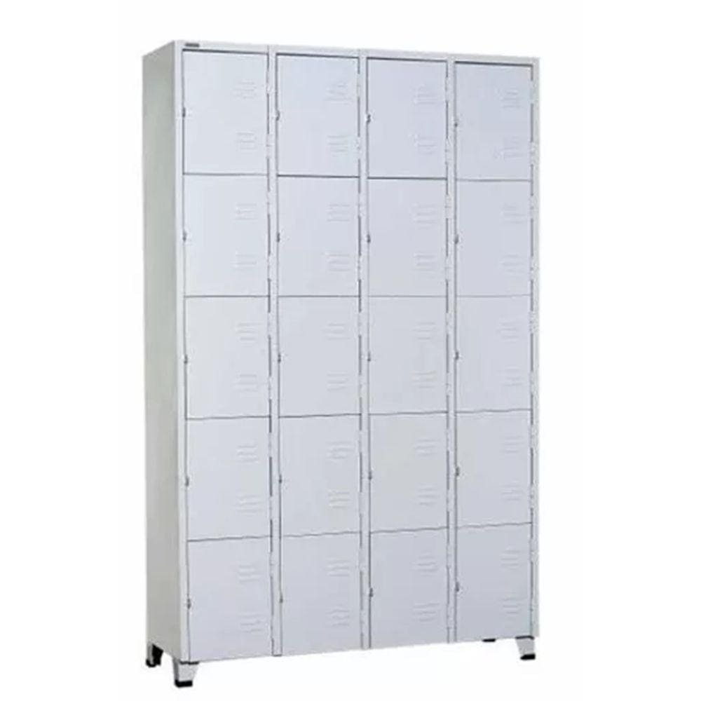 Armário Roupeiro De Aço Vestiário Academia 20 Portas Locker Cinza
