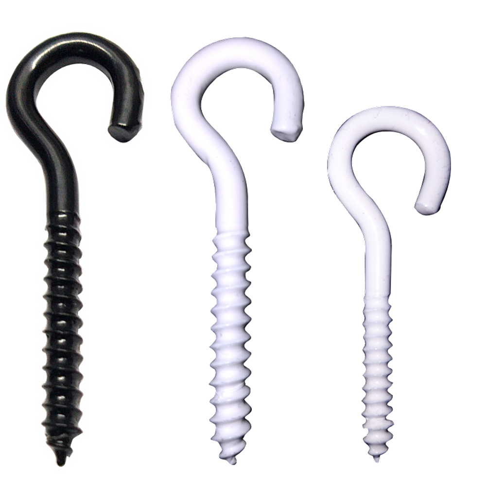 Gancho Pitão 8 (Revestido) Cores  Branco e Preto 50 Unidades