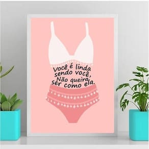 Quadro Você É Linda Sendo Você 33X24Cm