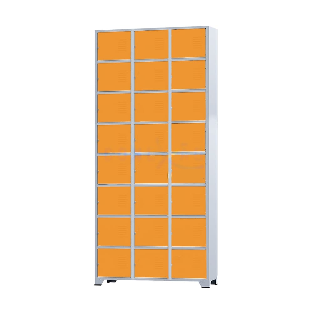 Armário Roupeiro De Aço 24 Portas Para Vestiário Academia Locker Laranja