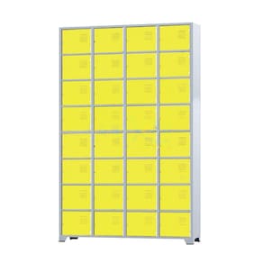 Armário Roupeiro De Aço Para Vestiário 32 Portas Locker Amarelo