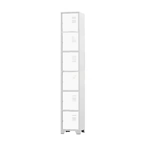 Armário Roupeiro De Aço 6 Portas Para Vestiário Academia Locker Branco